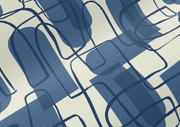 Meander, Navy - Made to Measure Curtains - Image 4